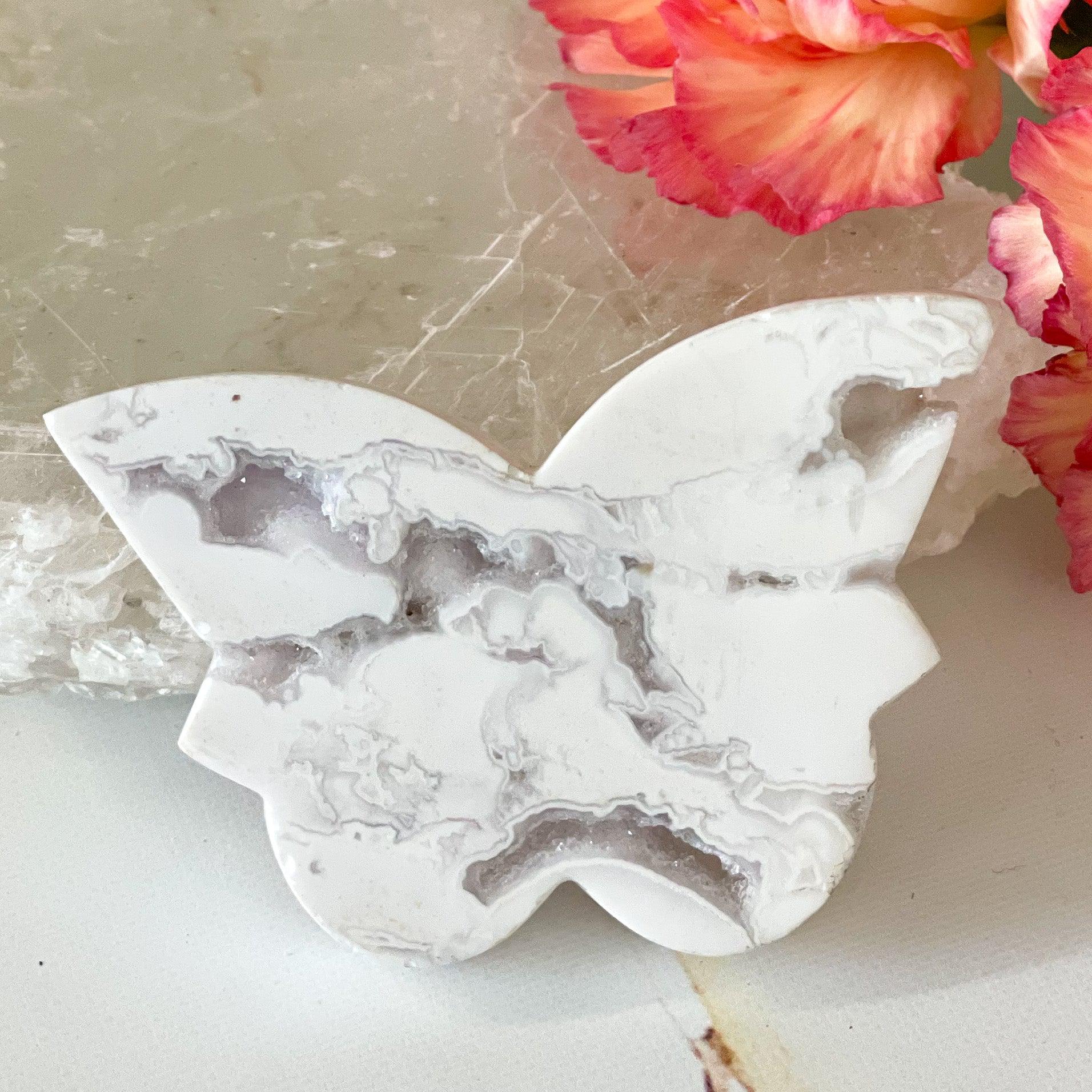 Snow Agate Butterfly #237-Happily Zen