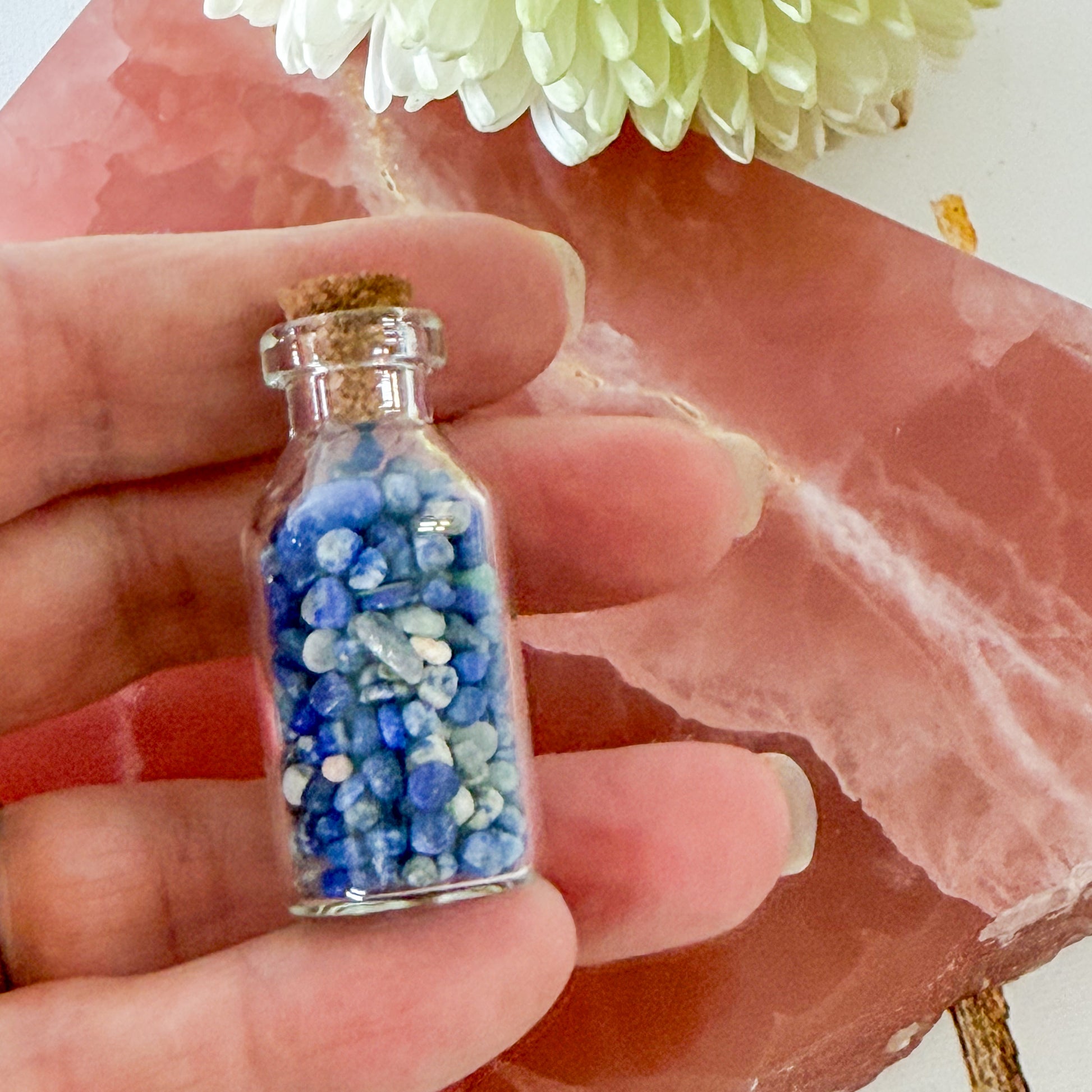 Sodalite Crystal Chip Bottle #1386-Happily Zen