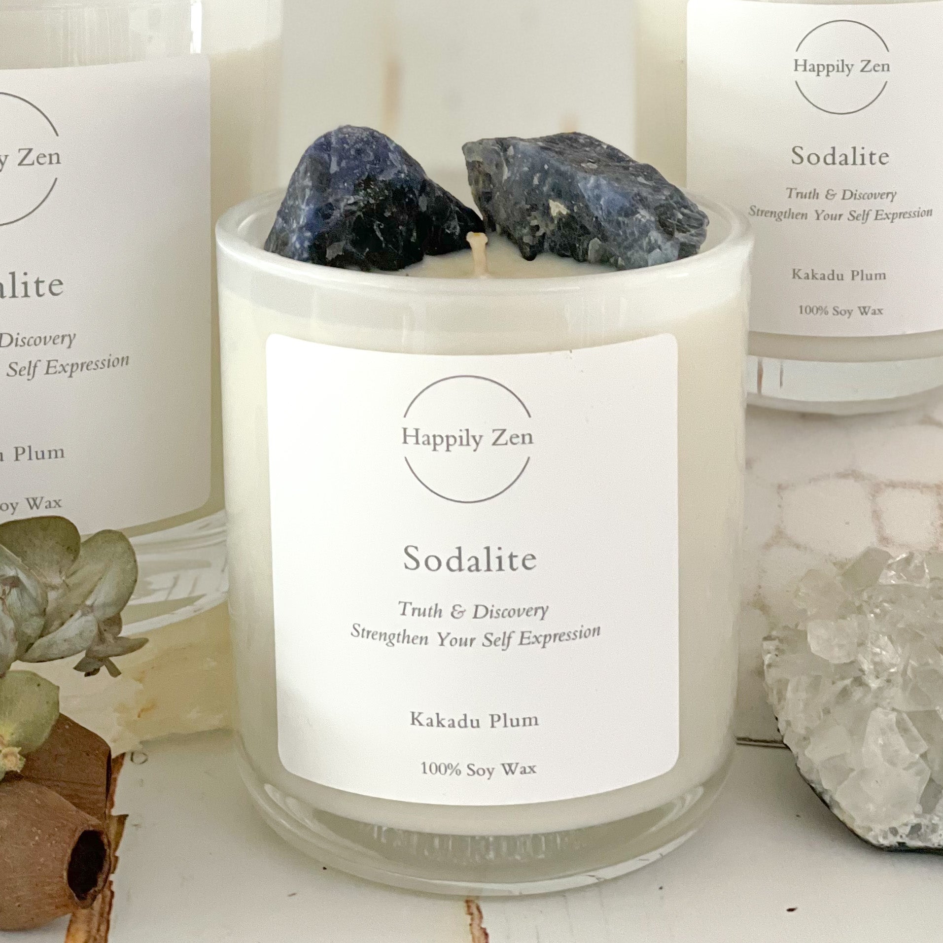 Sodalite - Kakadu Plum Candle-Happily Zen