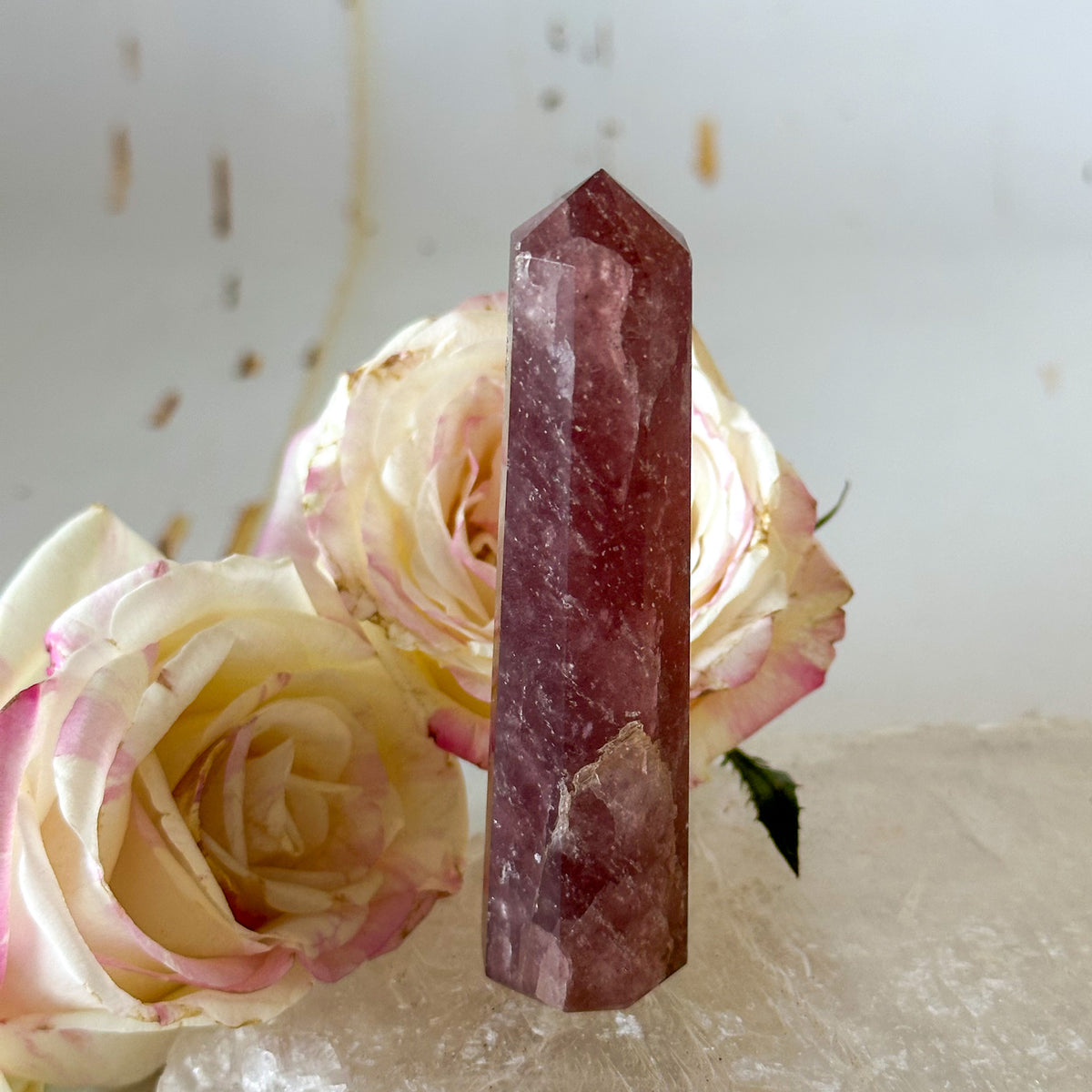 Strawberry Quartz Tower #1030-Happily Zen