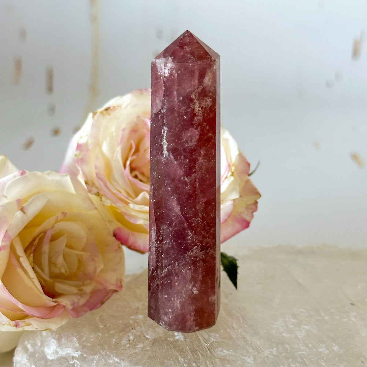 Strawberry Quartz Tower #1030-Happily Zen