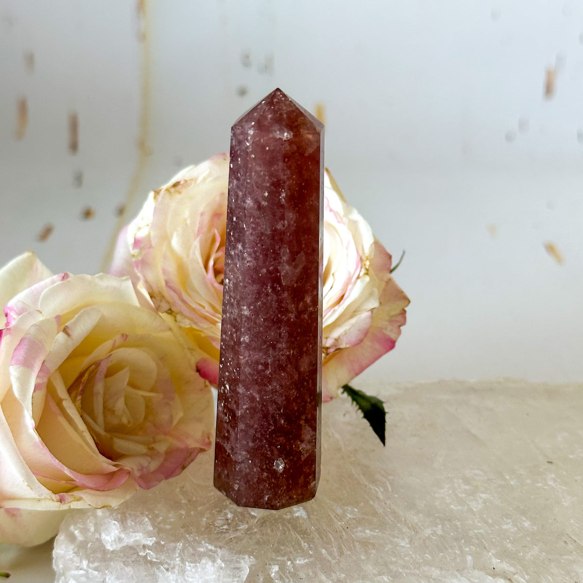 Strawberry Quartz Tower #1032-Happily Zen