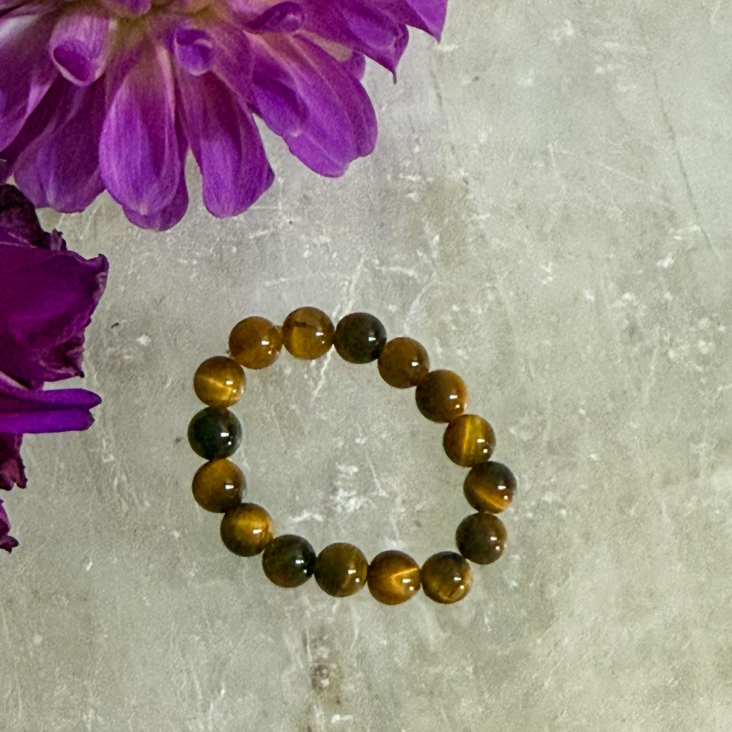 Tigers Eye Bead Ring #1317-Happily Zen