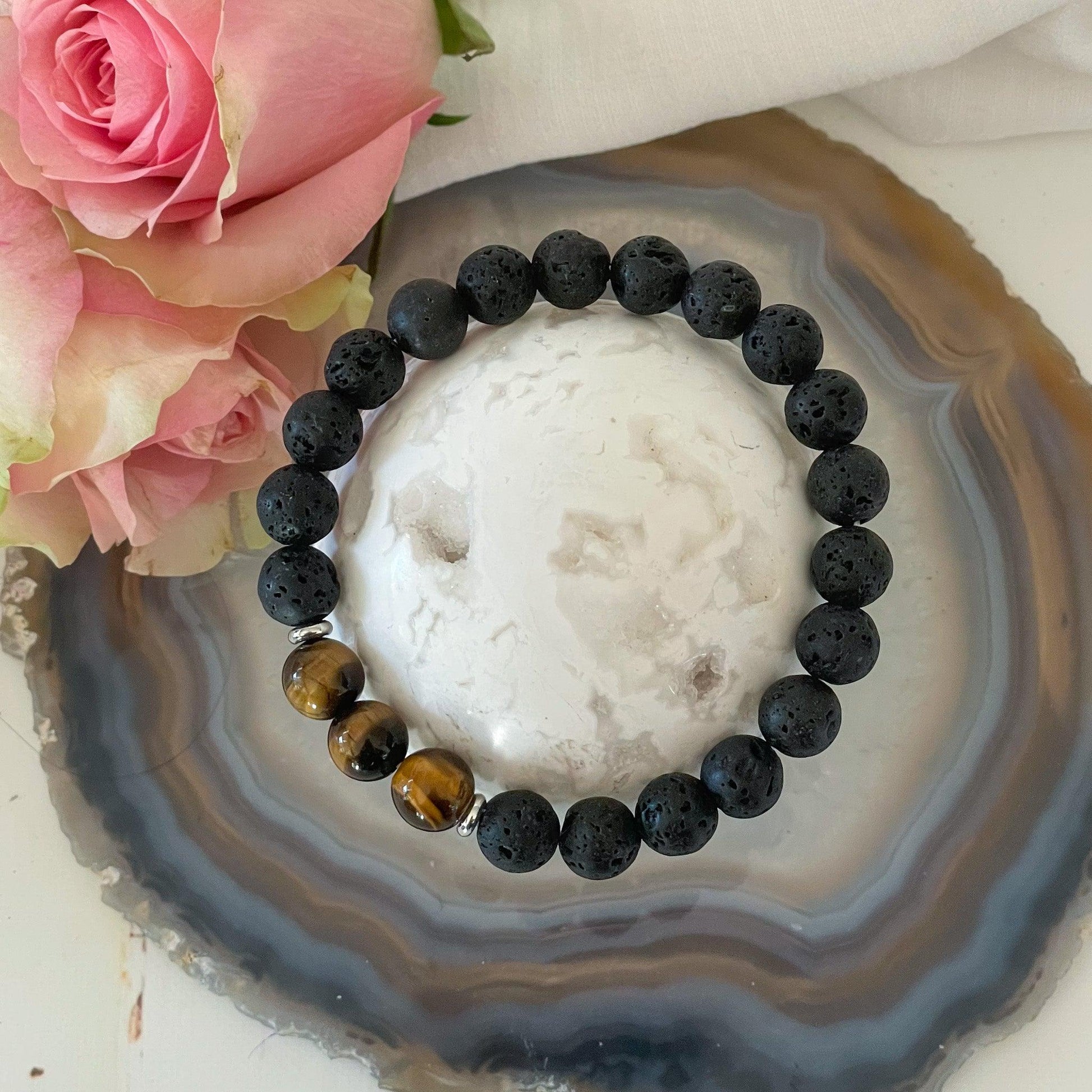 Tigers Eye Essential Oil Diffuser Bracelet-Happily Zen