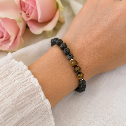 Tigers Eye Essential Oil Diffuser Bracelet-Happily Zen