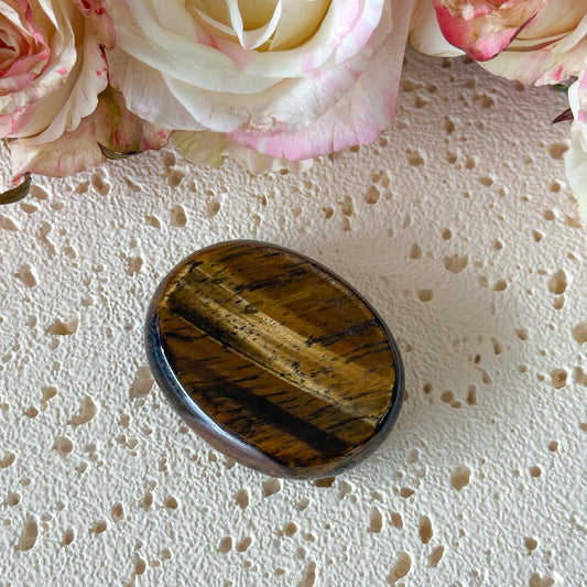 Tigers Eye Worry Stone #965-Happily Zen