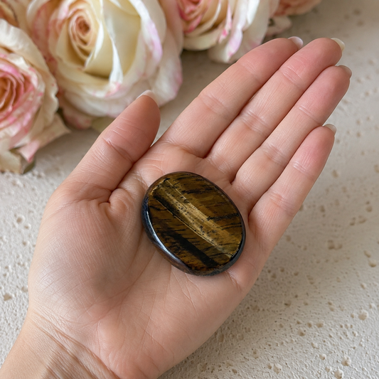 Tigers Eye Worry Stone #965-Happily Zen