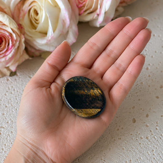 Tigers Eye Worry Stone #967-Happily Zen