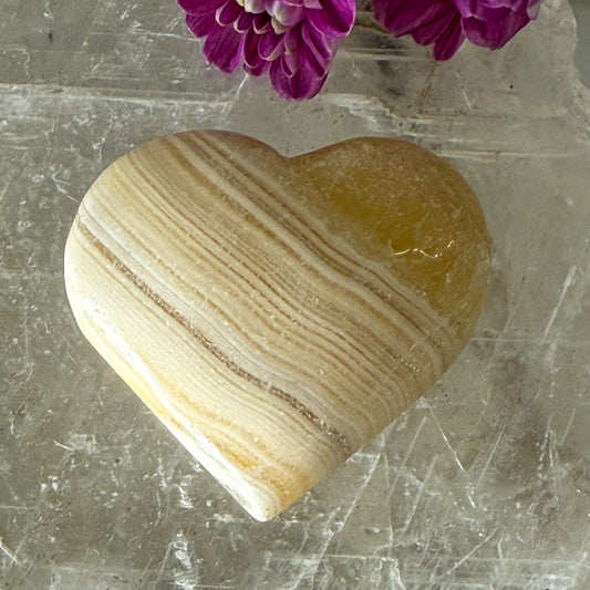 Zebra Calcite Heart #1290-Happily Zen